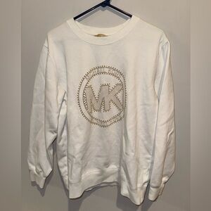 Michael Kors Embellished Logo Cotton Blend Sweatshirt